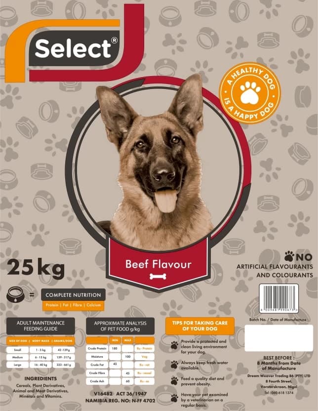 SELECT Dog Food Beef (25kg)