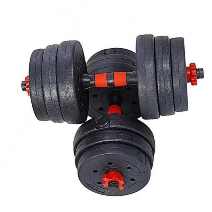 Generic 40kg Adjustable Dumbbell Black, Red Bar & Plate Set (40kg) - image 1