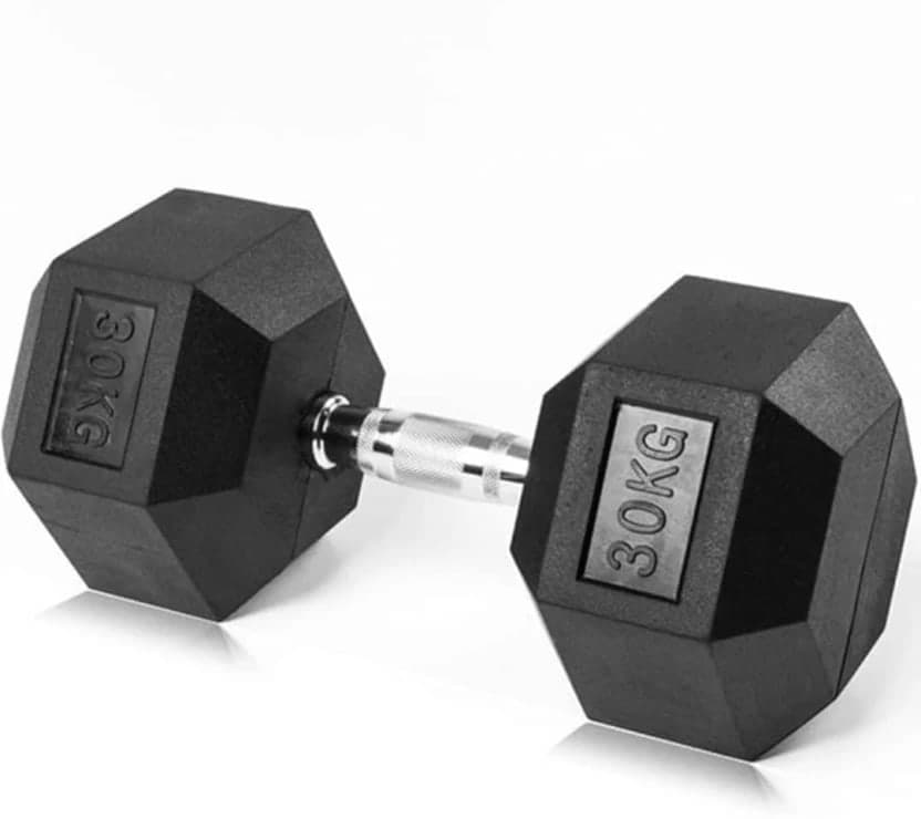 Generic F18-5-7 Rubber Hex Dumbbells (30 kg) - image 1
